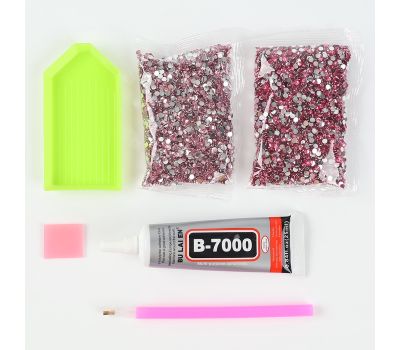 Алмазная мозаика на фигурке с полным заполнением «Зайка», розовый, изображение 7