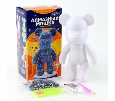 Алмазная мозаика на фигурке с полным заполнением «Медведь», синий, изображение 5