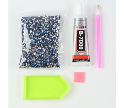 Алмазная мозаика на фигурке с полным заполнением «Медведь», синий, изображение 6