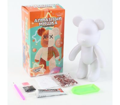 Алмазная мозаика на фигурке с полным заполнением «Медведь», бежевый коричневый, изображение 5