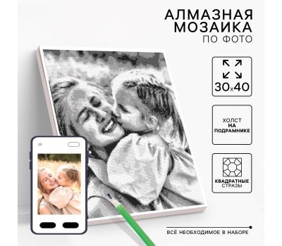 Алмазная мозаика по фото, на раме 30×40, полное заполнение