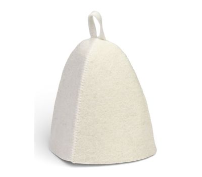 Набор для бани — шапка и рукавица, белый цвет, изображение 4