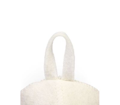 Набор для бани — шапка и рукавица, белый цвет, изображение 6