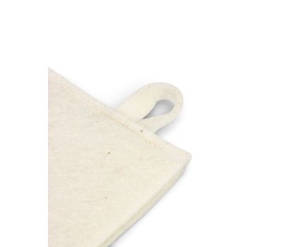 Набор для бани — шапка и рукавица, белый цвет, изображение 3