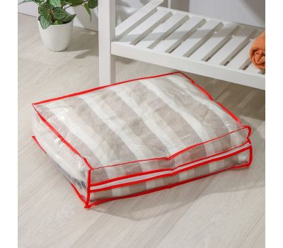 Кофр для хранения вещей, 53×45×15 см, прозрачный, цветной замок, изображение 3