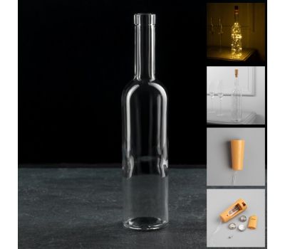 Набор гирлянда с пробкой и бутылкой, 2 м, 20 LED, свечение тёплое белое — уютный декор для дома и праздника, изображение 2