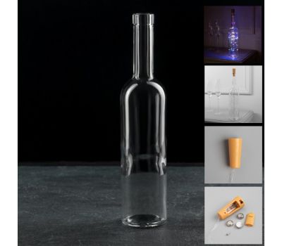 Набор гирлянда с пробкой и бутылкой, 2 м, 20 LED, свечение мульти — для праздничного декора, изображение 2