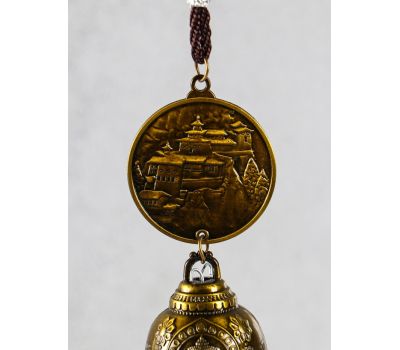 Колокольчик подвесной металл «Монета с Буддой», изображение 3