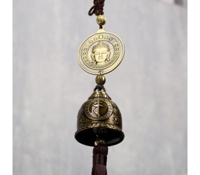 Колокольчик подвесной металл «Монета с Буддой», изображение 2