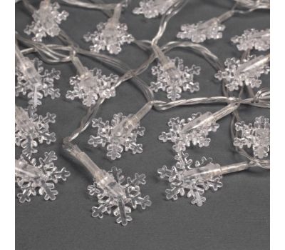Гирлянда «Нить» 5 м с насадками «Снежинки малые», 20 LED, изображение 5