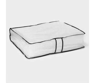 Кофр для хранения вещей, 53×45×15 см, прозрачный, цветной замок, изображение 2