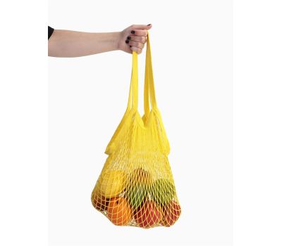 Желтая авоська из хлопка 41 х 27 см, изображение 3