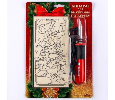Набор для выжигания по дереву «Новогодние истории» — создайте праздничный рисунок своими руками, изображение 2