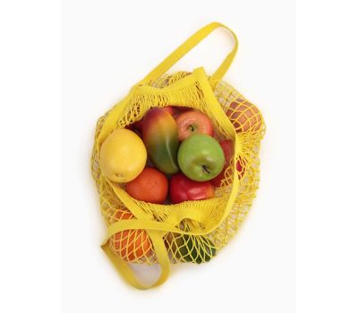 Желтая авоська из хлопка 41 х 27 см, изображение 6