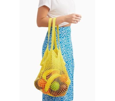 Желтая авоська из хлопка 41 х 27 см, изображение 2