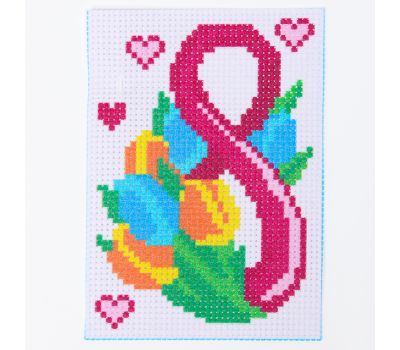 Вышивка крестиком «С праздником 8 Марта!» — подарок своими руками, изображение 2