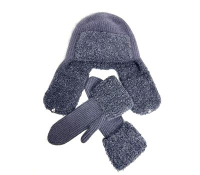 Набор "Теплая зима" (шапка ушанка+варежки) N05 — идеальное сочетание стиля и комфорта, изображение 4