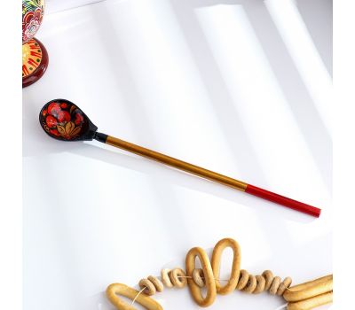 Деревянная ложка для солений «Хохлома» с художественной росписью 40 см, изображение 2