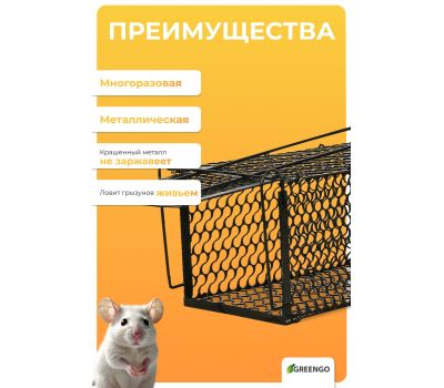 Крысоловка металлическая 27×14×14 см — эффективная ловушка для защиты от грызунов, изображение 5
