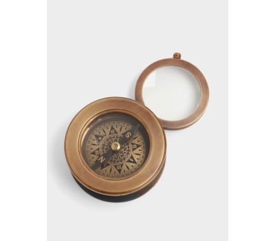 Компас «Компас и лупа» из латуни — стильный навигационный аксессуар для путешествий, изображение 3