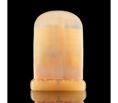 Икона «Иисус Господь Вседержитель» из селенита с подсвечником — настольная православная святыня, изображение 3