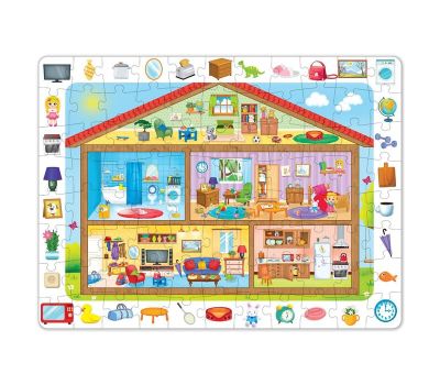 Пазлы «Найди и покажи. Мой большой дом» — развивающая игра из 88 деталей с лупой, изображение 2