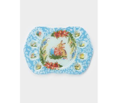 Подставка для яиц Доляна «Праздничный кролик» — стеклянная пасхальная сервировка на 8 ячеек, изображение 4