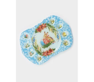 Подставка для яиц Доляна «Праздничный кролик» — стеклянная пасхальная сервировка на 8 ячеек, изображение 2