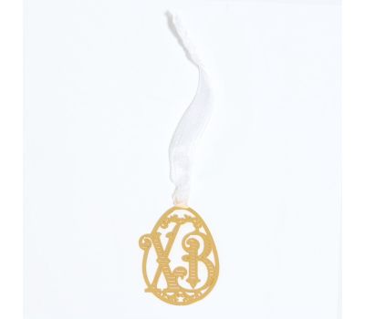 Украшение для вербы «ХВ» на Пасху — золотистая подвеска для праздничного букета, изображение 2