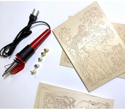 Набор для выжигания по дереву «Животные» сложный для детей 10+, изображение 3