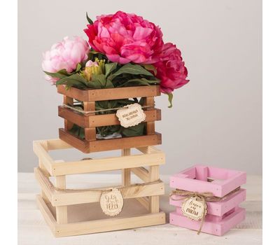Набор из 3-х деревянных ящиков для цветов «Летай от счастья» — идеальный декор для вашего интерьера, изображение 2