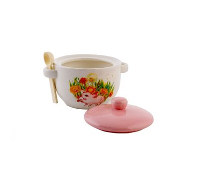 Супница "Веселая семейка Хрю" с деревянной ложечкой — уют и стиль на вашем столе!, изображение 3