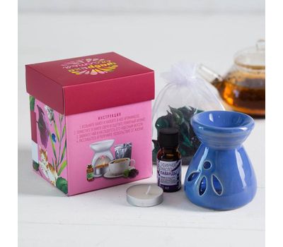 Подарочный набор для релаксации: аромалампа, свеча и черный чай, изображение 5