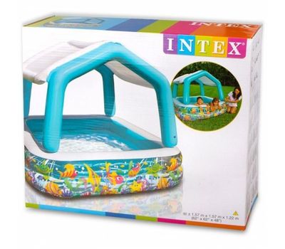 Детский надувной бассейн с навесом Intex 57470