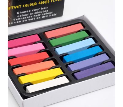 Мелки для волос 12 цветов: яркие и стильные аксессуары для вашей прически., изображение 2 Мелки для волос 12 цветов: яркие и стильные аксессуары для вашей прически., изображение 2